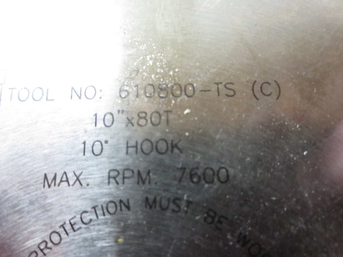 AMANA 610800-TS THIN KERF TRIM BLADE 10" 80T ATB GRIND 10" HOOK D-10 CARBIDE TIP