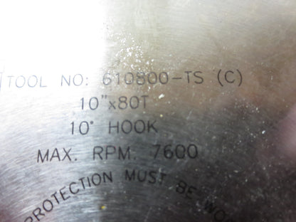AMANA 610800-TS THIN KERF TRIM BLADE 10" 80T ATB GRIND 10" HOOK D-10 CARBIDE TIP