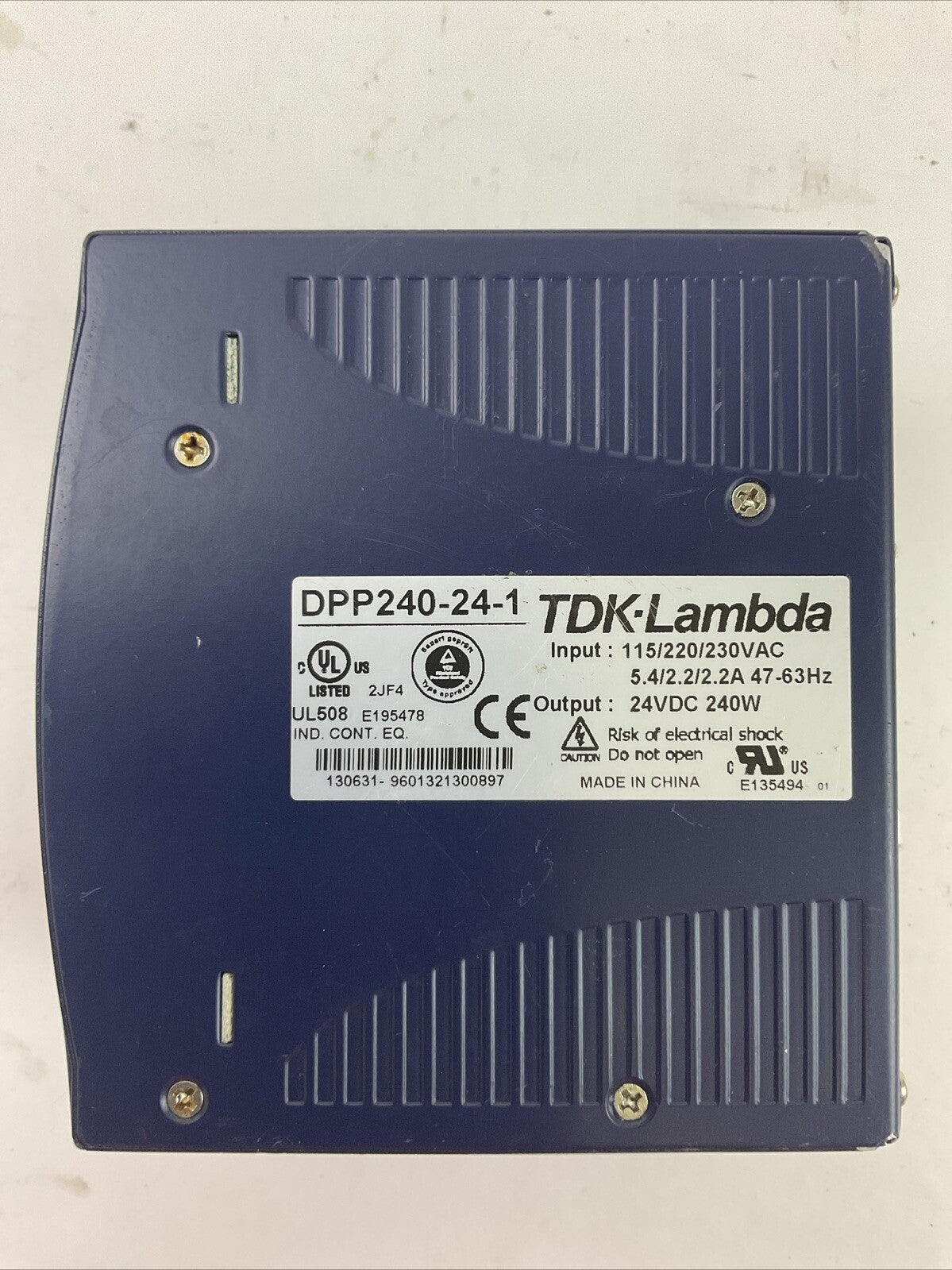 TDK-LAMBDA DPP240-24-1 POWER SUPPLY OUTPUT 24VDC 240W INPUT 115/220/230VAC