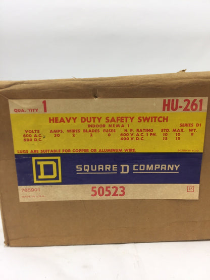 SQUARE D HU-261 HEAVY DUTY SAFETY SWITCH