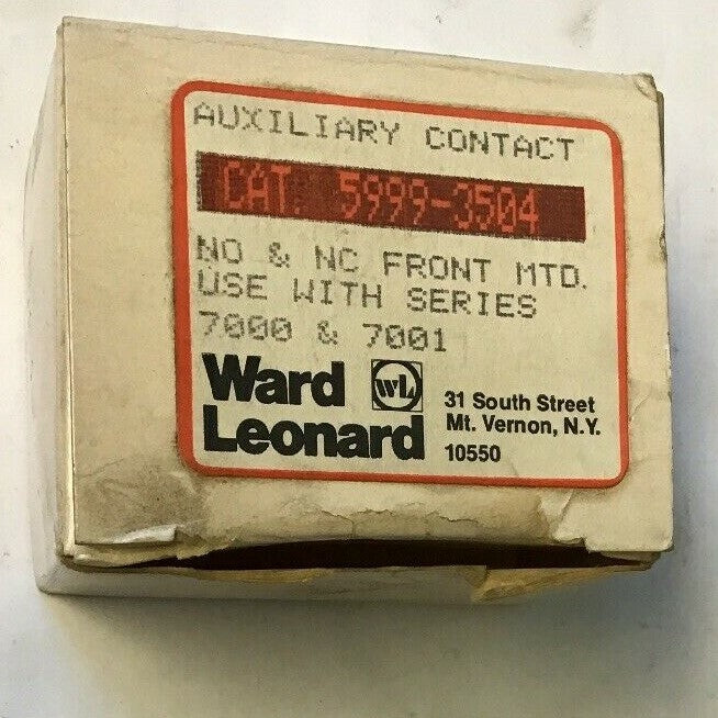 WARD LEONARD 5999-3504 AUXILIARY CONTACT NO&NC FRONT MTD. FOR SER.7000&7001