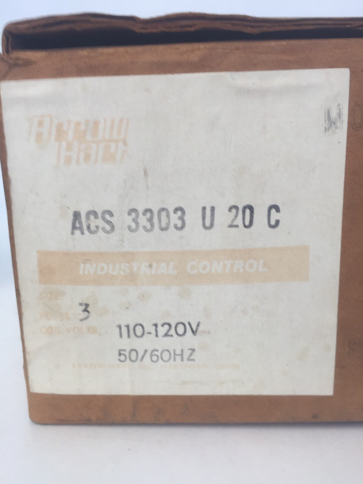 ARROW HART ACS3303U20C RELAY WITH OVERLOAD PROTECTION 600VAC 40AMP 7.5HP MODEL A