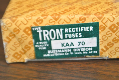 BUSSMANN / TRON KAA70 RECTIFIER FUSES / 130V / 70A / NEW SURPLUS / EACH
