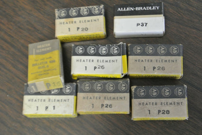 LOT of 8 / ALLEN-BRADLEY THERMAL OVERLOAD HEATER ELEMENTS P1, P16, P20, P26, P37