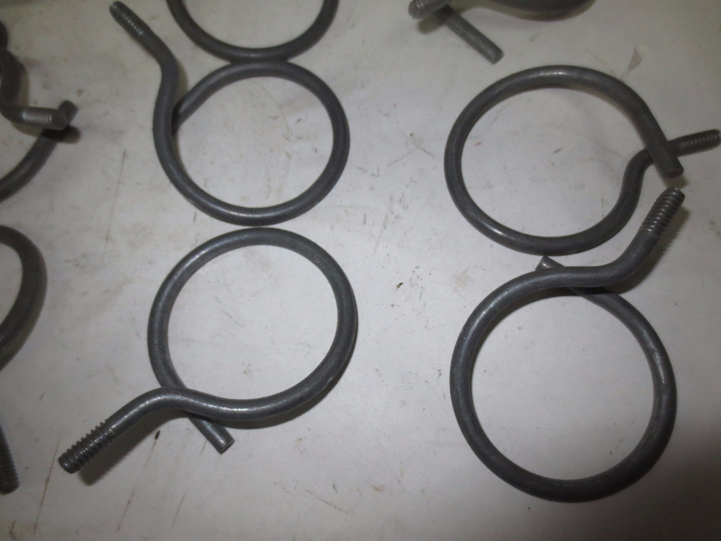 GALVANIZED BRIDLE RINGS - 2" - 1/4" THREAD - NEW SURPLUS - LOT of 10