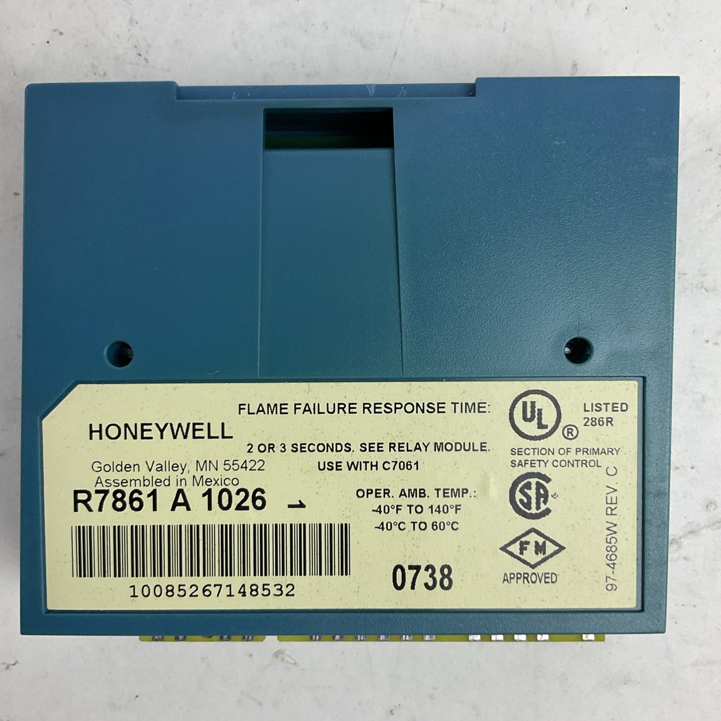 HONEYWELL R7861 A 1026 DYNAMIC SELF-CHECK ULTRAVIOLET FLAME AMPLIFIER