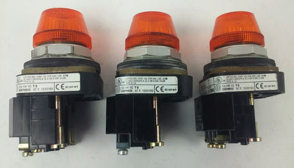 ALLEN BRADLEY 800T-PT16 SER. N, PUSH BUTTON LIGHT, 120V 50/60HZ, (LOT OF 3)