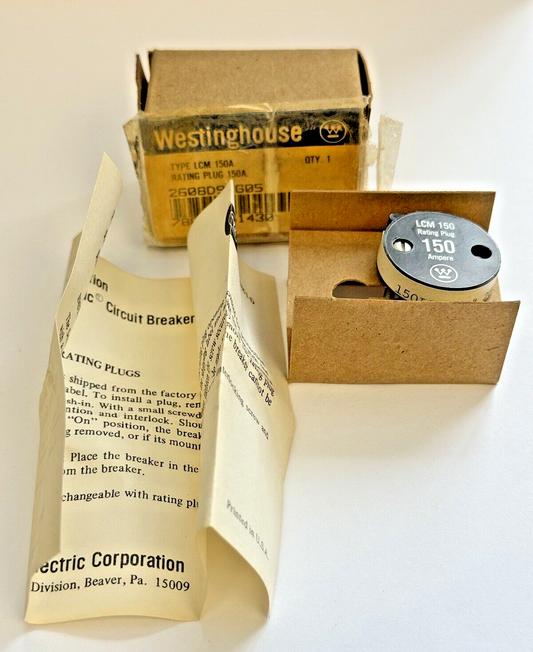 WESTINGHOUSE - LCM 150 150A - RATING PLUG - 150LCM - 150 AMPERE