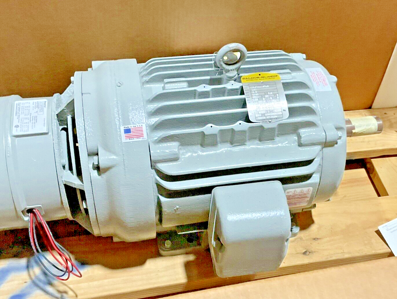 BALDOR 7.5HP 1760RPM 9.2A MOTOR W/ STEARN 108704100GLF BRAKE REV.B 35LB-FT