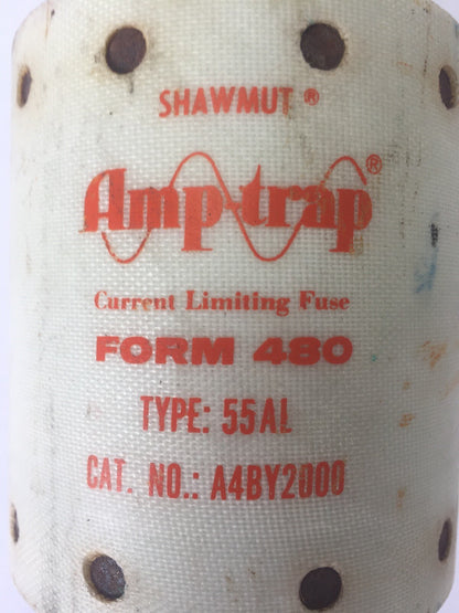 SHAWMUT A4BY2000 AMP-TRAP CURRENT LIMITING FUSE FORM 480 TYPE 55AL 600VAC K-DON