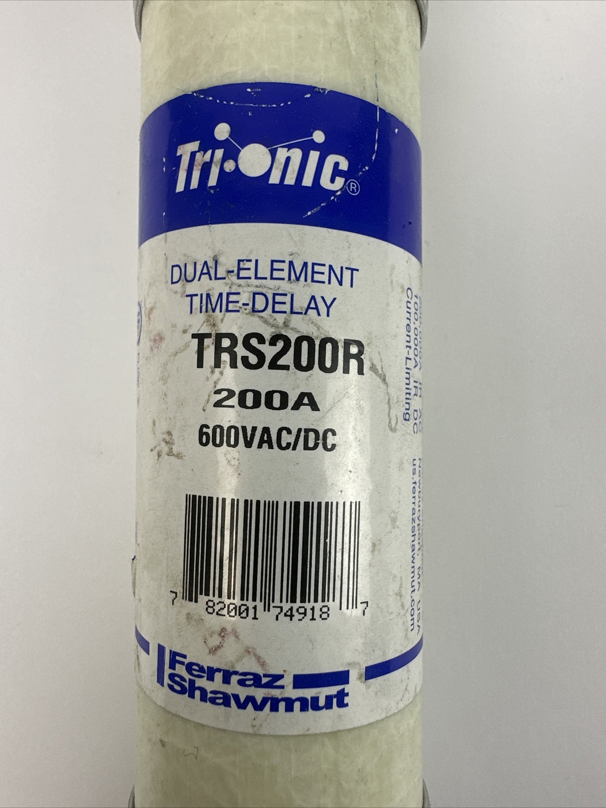 FERRAZ SHAWMUT TRS200R TRI-ONIC DUAL ELEMENT TIME DELAY FUSE 200A 600VAC/DC
