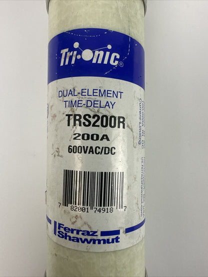 FERRAZ SHAWMUT TRS200R TRI-ONIC DUAL ELEMENT TIME DELAY FUSE 200A 600VAC/DC