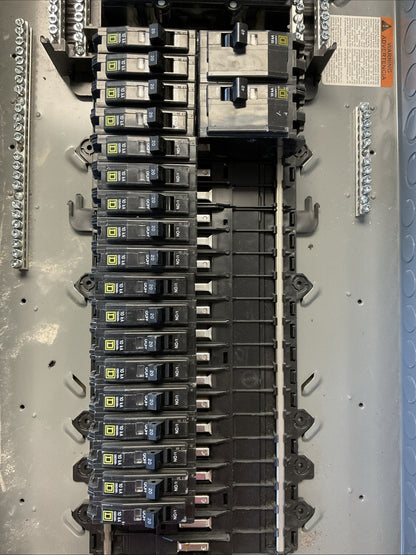 SQUARE D QOC42US BREAKER PANELBOARD TYPE 1 SER S01 200AMP MAIN BREAKER