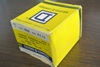 SQUARE D  8501 KT-13 GENERAL PURPOSE RELAY 3PDT, 10A, 120VAC RES. - NEW SURPLUS