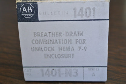 ALLEN-BRADLEY 1401-N3 BREATHER-DRAIN COMB. for UNILOCK NEMA 7-9 ENCLOSURE / NEW