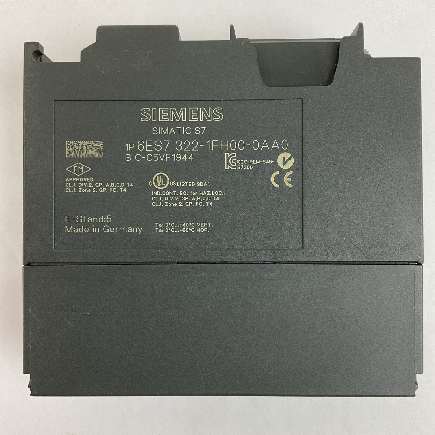 SIEMENS 1P 6ES7 322-1FH00-0AA0 16 DIGITAL OUTPUT 120/230VAC