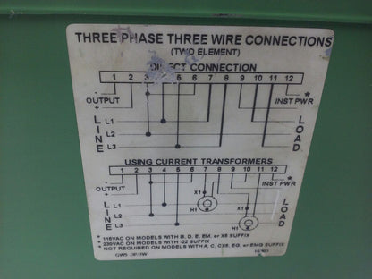 OHIO SEMITRONIC, GW5-022E AC WATT TRANDUCER, 3PH, 3W, TWO ELEMENT, 0-150V, 0-20A