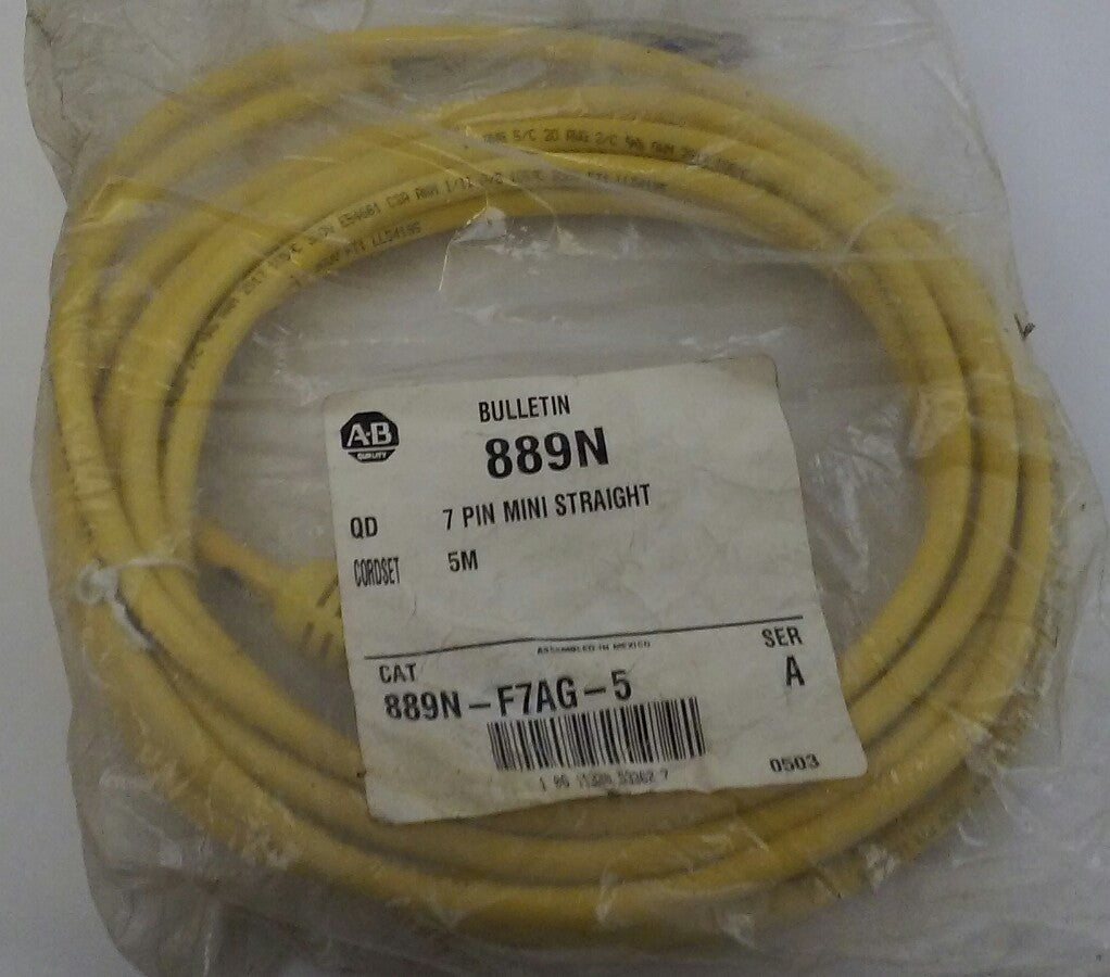Allen Bradley 889N-F7AG-5 7-Pin Mini Straight 5M Cord Set