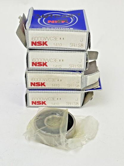 NSK - 6000VVC3 - *LOT OF FOUR* - 6000VVC3E - DEEP GROOVE BALL BEARING-SEALED END