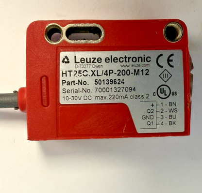 LEUZE HT25C.XL/4P-200-M12 PROXIMITY SWITCH 10-30VDC SENSOR 220MA CLASS 2