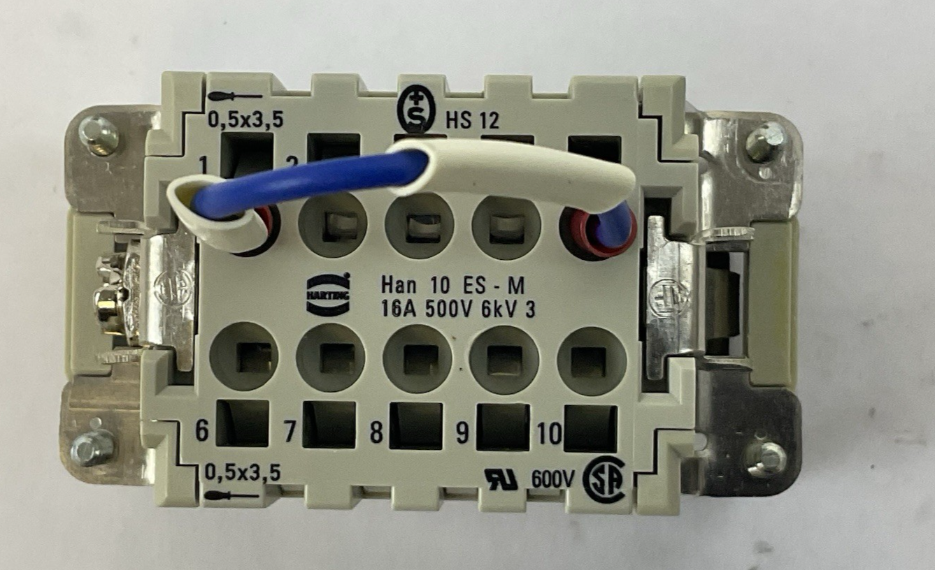 HARTING HAN 10ES-M INDUSTRIAL MALE CONNECTOR 16 A 500 V HAN10ESM
