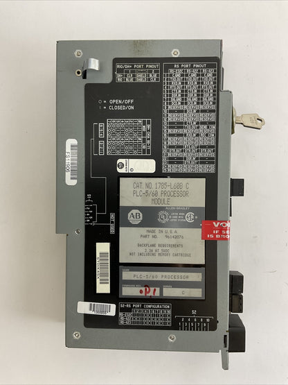 ALLEN BRADLEY 1785-L60B PLC 5/60 PROCESSOR MODULE SERIES C 3.3A AT 5VDC