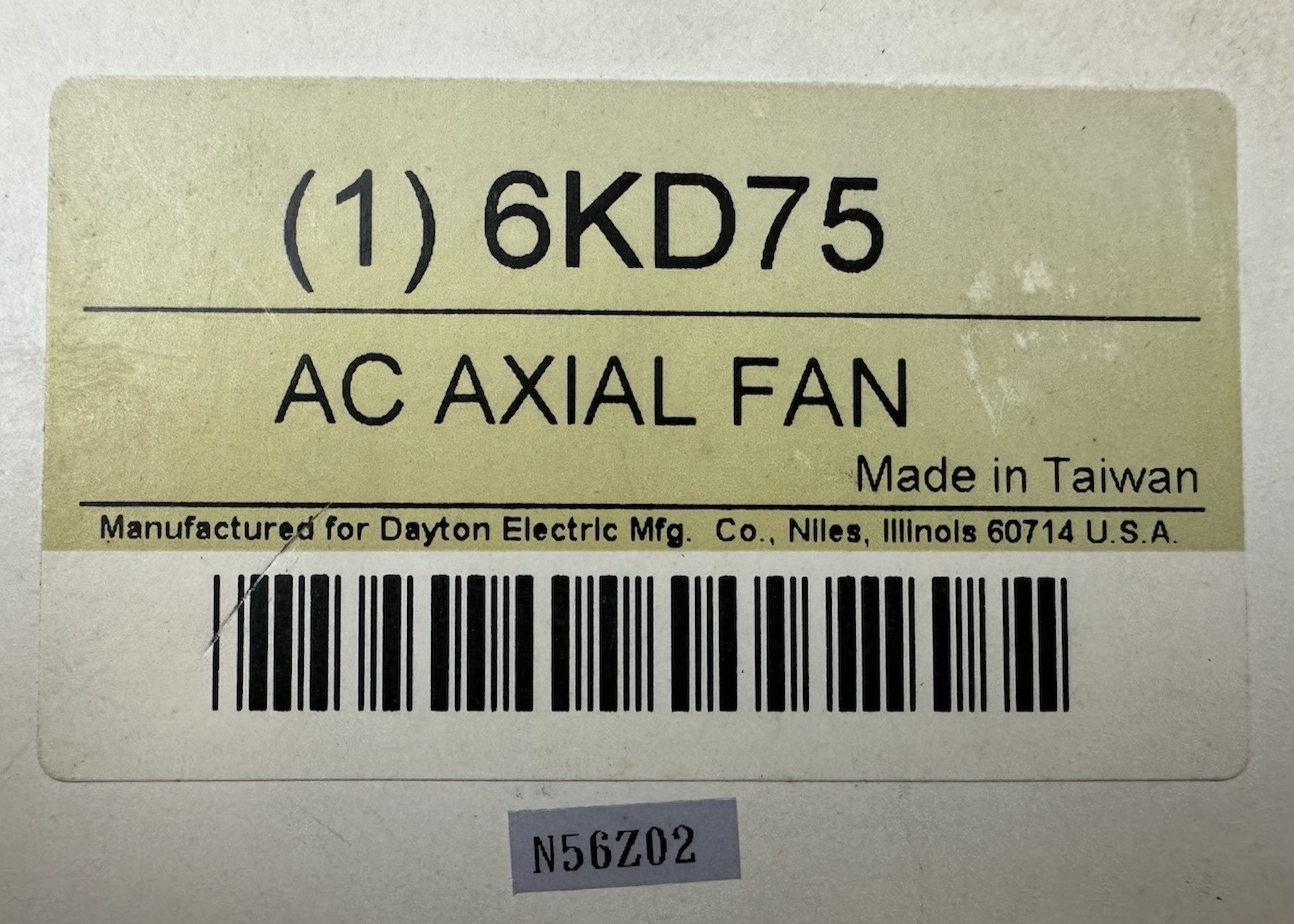DAYTON 6KD75 117 CFM AC AXIAL FAN 115V 60HZ