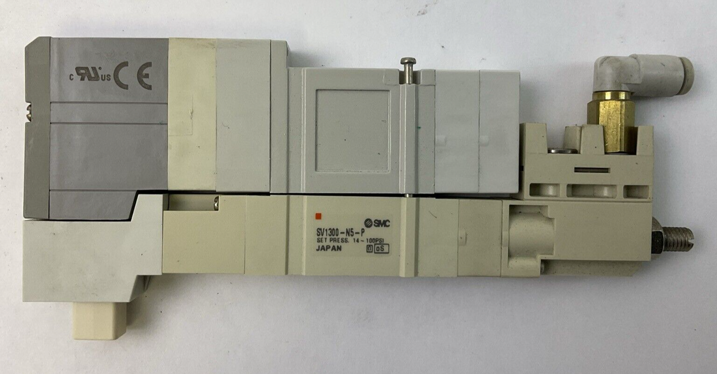 SMC SV1400-5FUD SOLENOID VALVE 24VDC SV1300-N5-A1 INTERFACE REGULATOR 14-100PSI