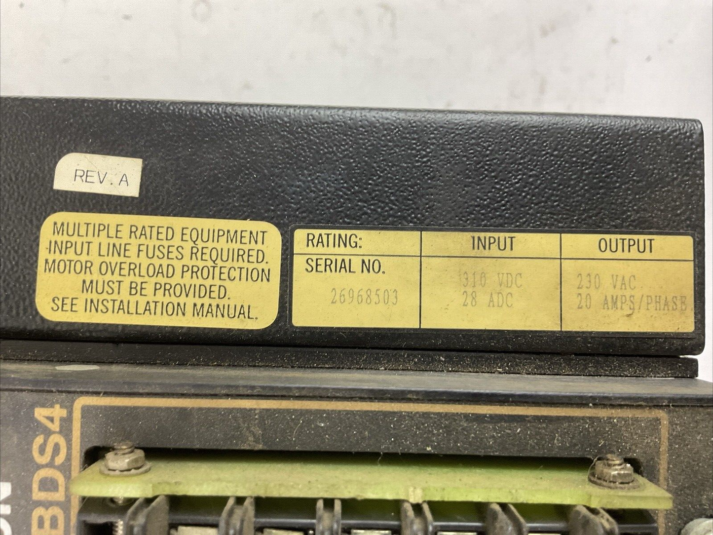 CINCINNATI MILACRON BDS4 220 23 615A32 SERVO DRIVE REV A OUTPUT 230VAC 20A/PH
