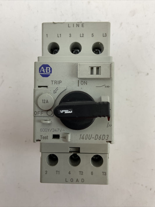 ALLEN BRADLEY 140U-D6D3-C12 MOTOR PROTECTOR SER C 12A 600Y/347VAC