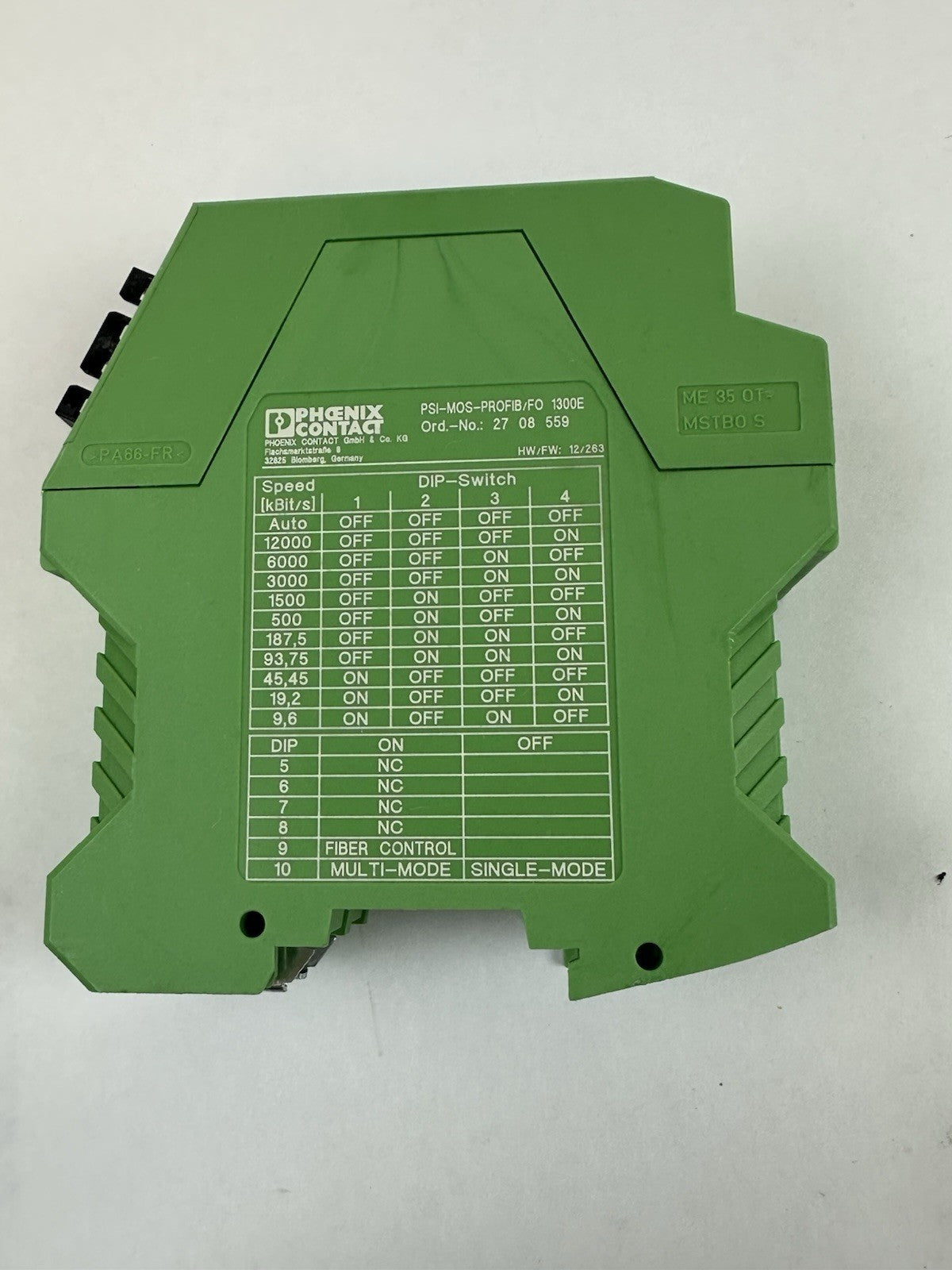PHOENIX CONTACT PSI-MOS-PROFIB/FO1300-E 2708559 FIBER OPTIC CONVERTER 24VDC