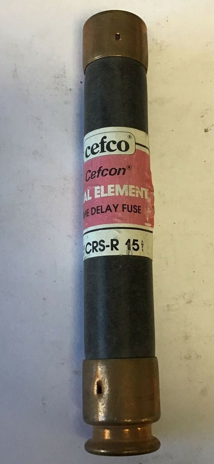 CEFCO CRS-R 15 DUAL ELEMENT TIME DELAY FUSE CLASS RK5 600VAC  ***LOTOF3***