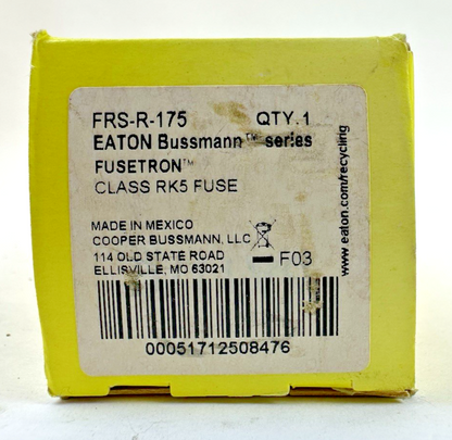 COOPER BUSSMANN FUSETRON FRS-R-175 TIME DELAY DUAL-ELEMENT FUSE 175A 600V