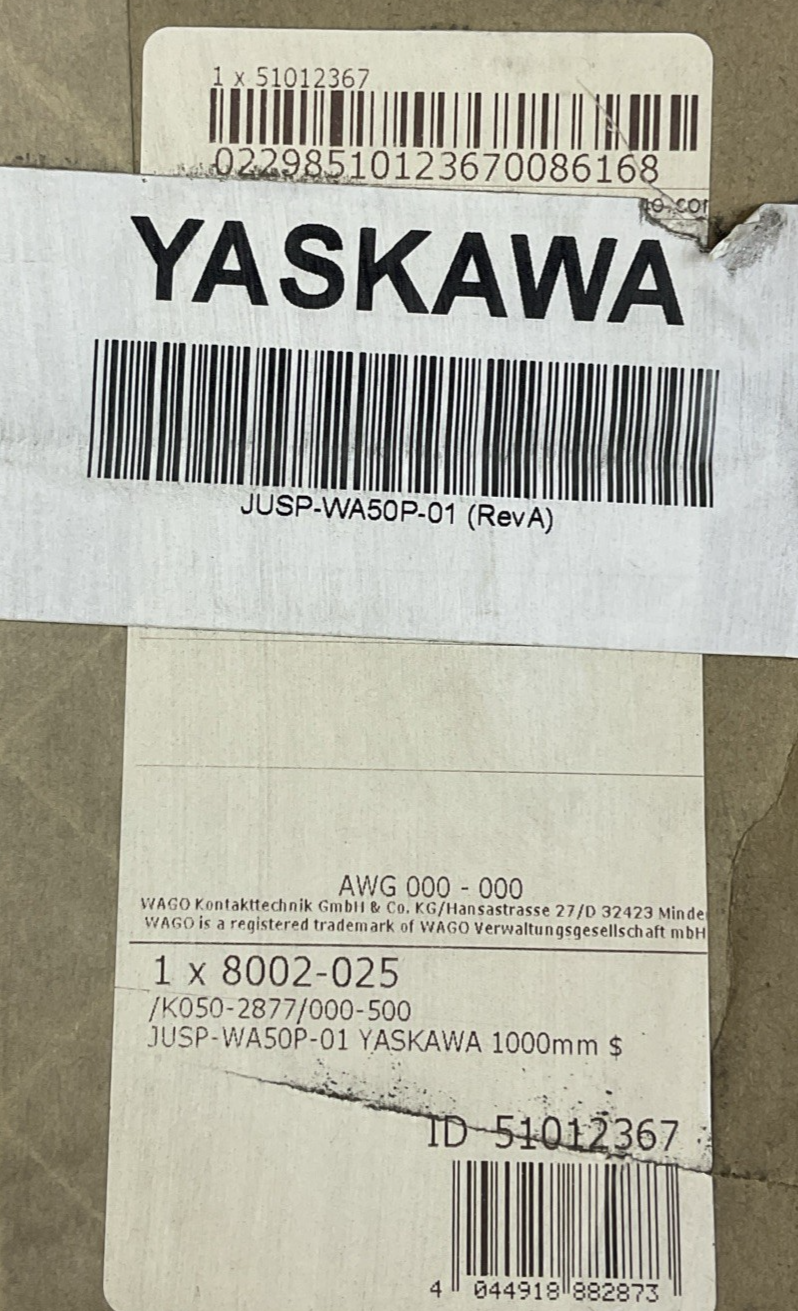 YASKAWA JUSP-WA50P-01  REV.A TERMINAL BREAK OUT BOARD W/CABLE