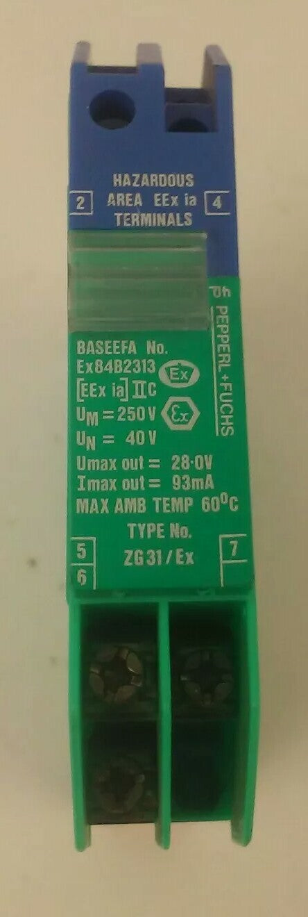 PEPPERL + FUCHS SOLENOID DRIVER ZG31/EX EX84B2313 TRANSFORMER ISOLATED REPEATER
