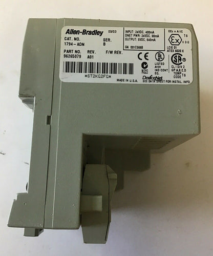 ALLEN BRADLEY 1794-ADN  24VDC ADAPTER DEVICENET FLEX I/O SER.B REV.A01 24VDC
