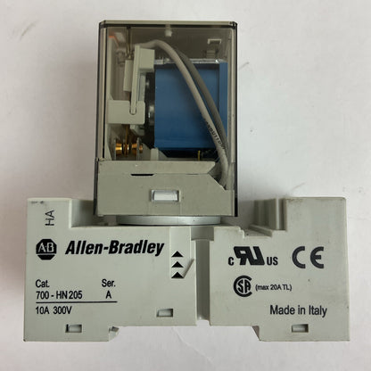 ALLEN BRADLEY 700-HA33Z24 SER D RELAY 700-HN205 SER A RELAY SOCKET 10A 300V