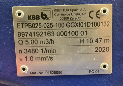 SIEMENS ETPB025-025-100 GGXI01D100132 PUMP