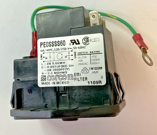 CORCOM PE0SSSS60 POWER ENTRY MODULE 6A 120/250VAC 50-60HZ