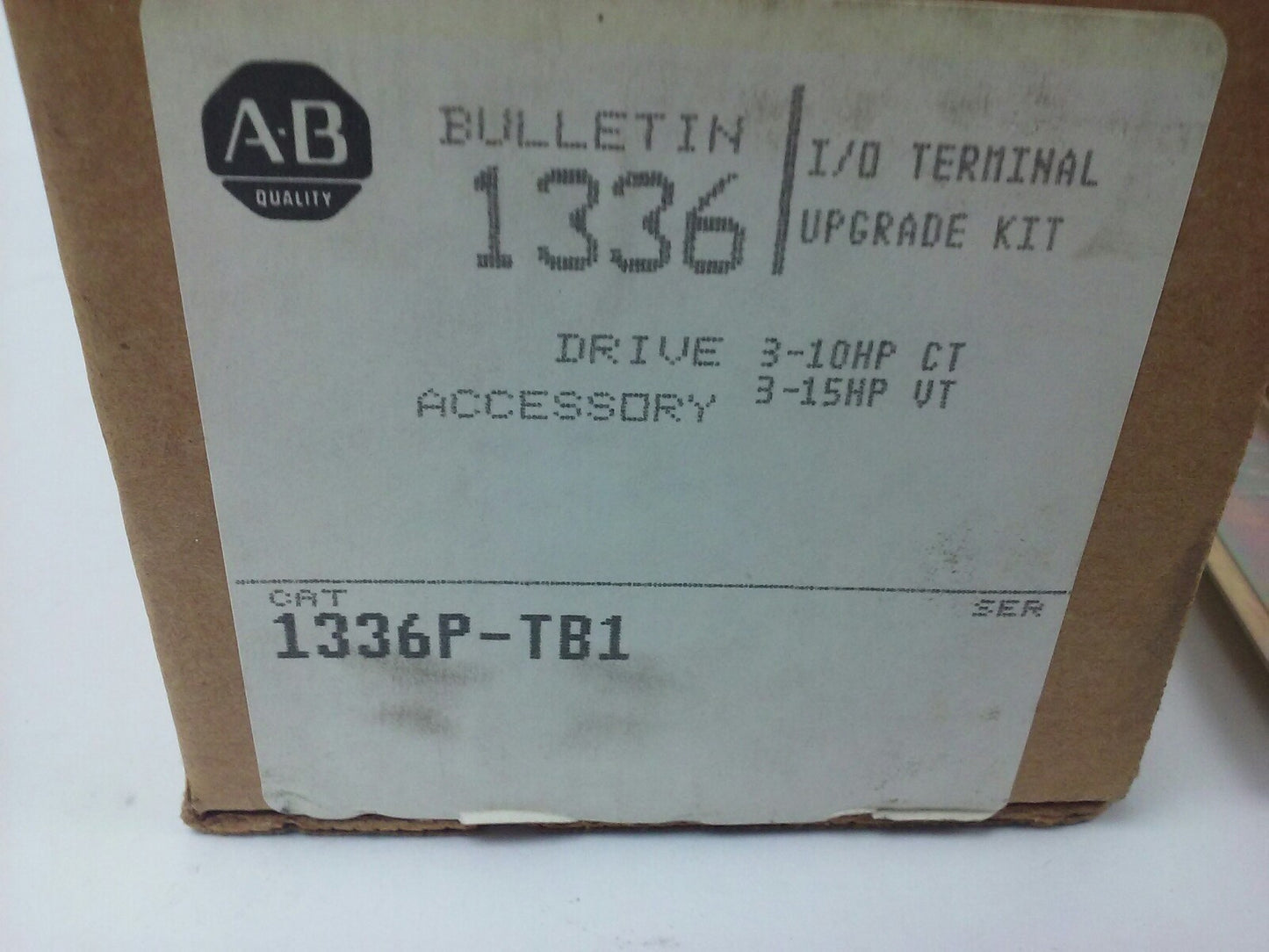 ALLEN BRADLEY 1336P-TB1, 1492-U, I/O TERMINAL UPGRADE KIT, 3-10HP CT, 3-15HP VT