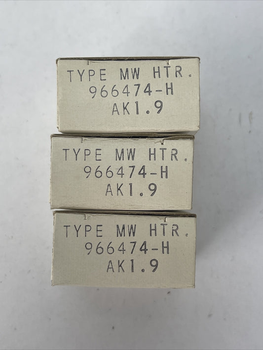 WESTINGHOUSE AK1.9 TYPE MW OVERLOAD RELAY HEATERS (LOT OF 3)