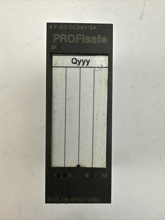 SIEMENS 1P 6ES7 138-4FB03-0AB0 SIMATIC S7 PROFIsafe 4 F-D0 DC24V / 2A MODULE