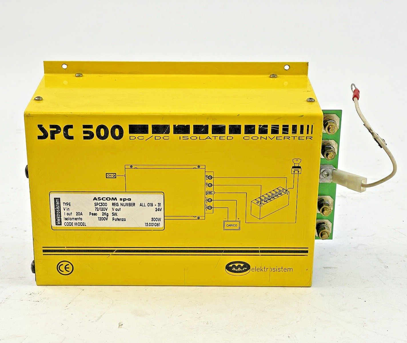 ELEKTROSISTEM - SPC500 - POWER SUPPLY / ISOLATED CONVERTER -IN: 72/120V OUT: 24V