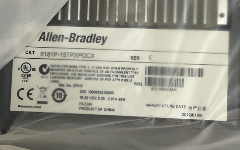 ALLEN BRADLEY 1500P 6181P-15TPXPDCX SER E OPERATOR PANEL DIR 10000024195/05