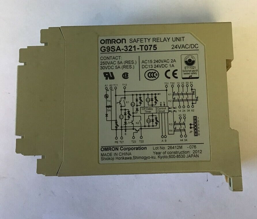 OMRON G9SA-321-T075 SAFETY RELAY UNIT 24VAC/VDC