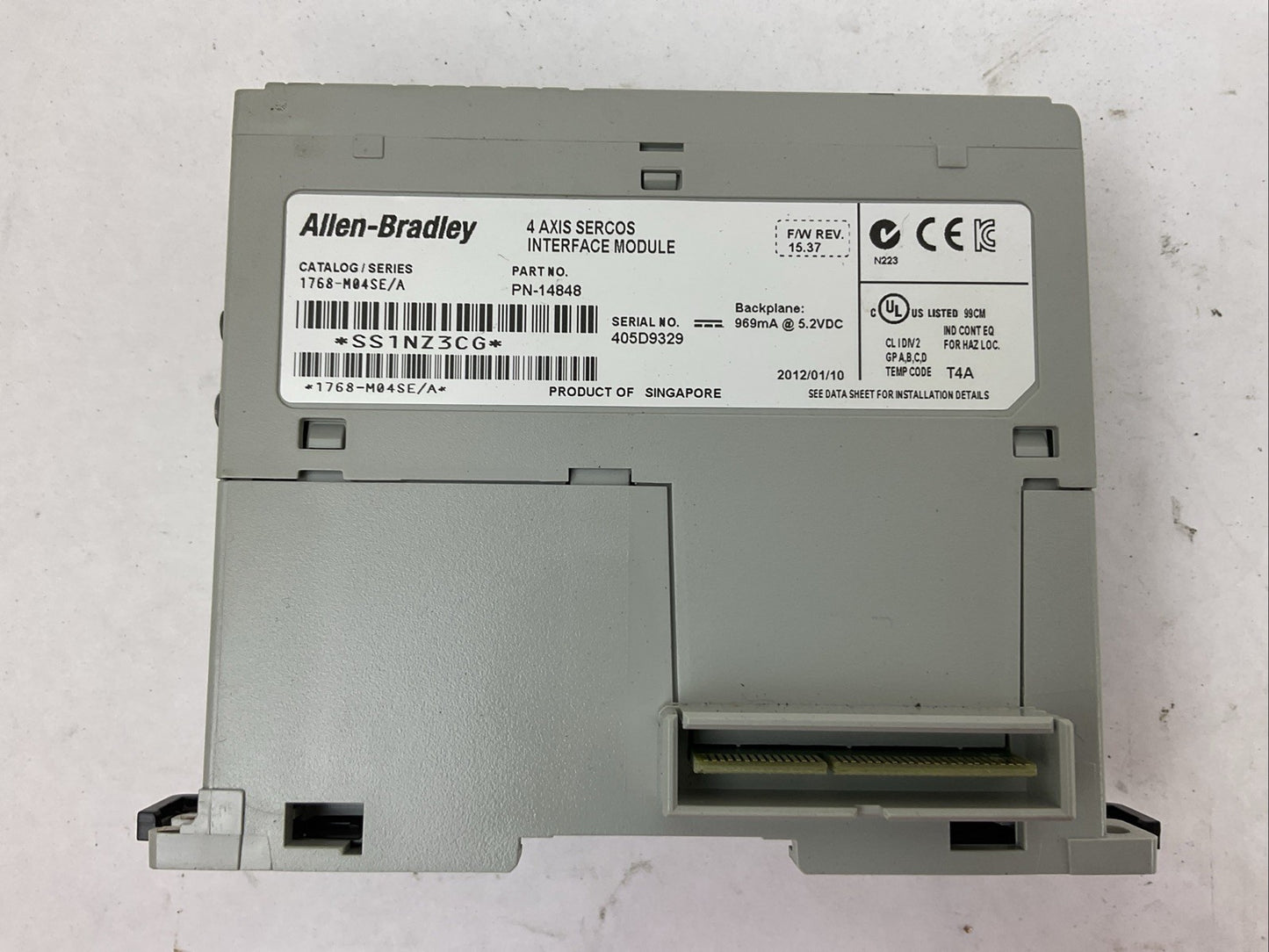 ALLEN BRADLEY 1768-MO4SE SER A F/W REV 15.37 4 AXIS SERCOS INTERFACE MODULE