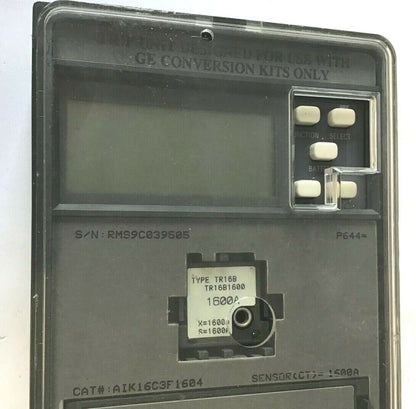 GENERAL ELECTRIC AIK16C3F1604 TRIP UNIT W/TR16B1600 1600A MICROVERSATRIP