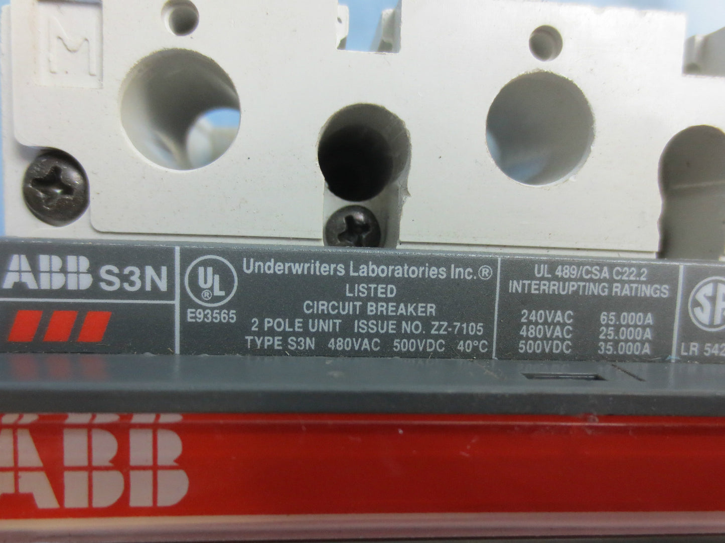 ABB SACE S3 S3N CIRCUIT BREAKER 30A 480V 2-POLE