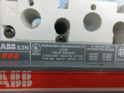 ABB SACE S3 S3N CIRCUIT BREAKER 30A 480V 2-POLE