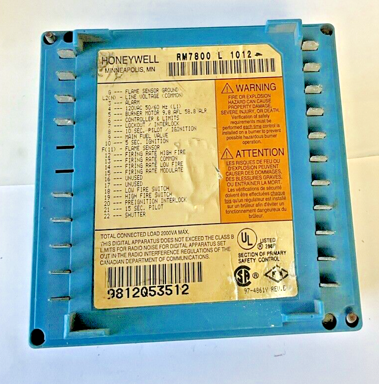 HONEYWELL RM7800 L 1012 BURNER CONTROL MODULE